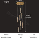 GobekUsa Cylindrical Stair Chandelier: Modern Attic Living Room Lighting