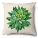 GobekUsa Green Leaves Decorative Pillow Case - Simple Style Cotton Linen Sofa Cushion Cover