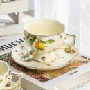 GobekUsa Lemon Pattern Porcelain Tea Set: Teapot, Kettle, Handle Cup, Mugs