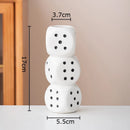 GobekUsa Ceramic Dice Vase Desk Decor Flower Arrangement Artificial Flowers Room Aesthetic