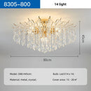 GobekUsa K9 Crystal Gold Chandelier Ceiling Light | Bedroom Home Decor LED Ceiling Lamp