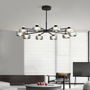 GobekUsa Glass LED Chandelier: Modern Minimalist Copper Pendant Light for Living Room & Bedroom