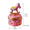 GobekUsa Crystal Animal Figurines Trinket Box Hand Painted Ring Holder Dresser Decor Wedding Gift