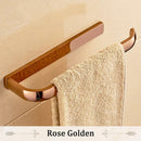 GobekUsa Brass Bathroom Accessories Set: Towel Rings, Toilet Paper Holder, Towel Rail, Shelf