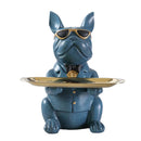 GobekUsa Bulldog Storage Tray Coin Bank Key Holder Modern Statue Figurine