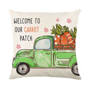 GobekUsa Easter Bunny Rabbit Linen Cushion Cover 45x45cm - Flower Print Festival Pillowcase
