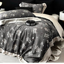 GobekUsa Flowers Plant Print Bedding Set: Luxe Lyocell Cotton Soft Silky Cool Duvet Cover Set
