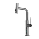 GobekUsa Digital Display Single Lever Brass Kitchen Faucet - Hot Cold Pull Out Mixer