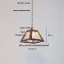 GobekUsa Glass LED Pendant Lamp Walnut Wood Brass Hanging Lights