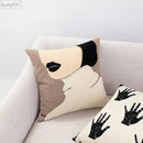 GobekUsa Abstract Beige Coffee Brown Knot Cushion Cover | Handmade Neutral Art for Sofa Bed