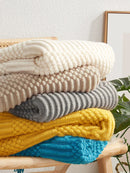 GobekUsa 3D Knitted Tassel Blanket: Stylish Home Decor Throw for Sofa & Bed