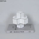 GobekUsa Cube Block Sculpture Resin Desk Decoration Modern Artwork Ornament