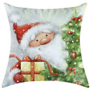 GobekUsa Christmas Pillowcase Deer Santa Tree Bear Print Cushion Cover