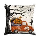 GobekUsa Halloween Pumpkin Linen Cushion Cover Set for Home Sofa Bedroom Decor
