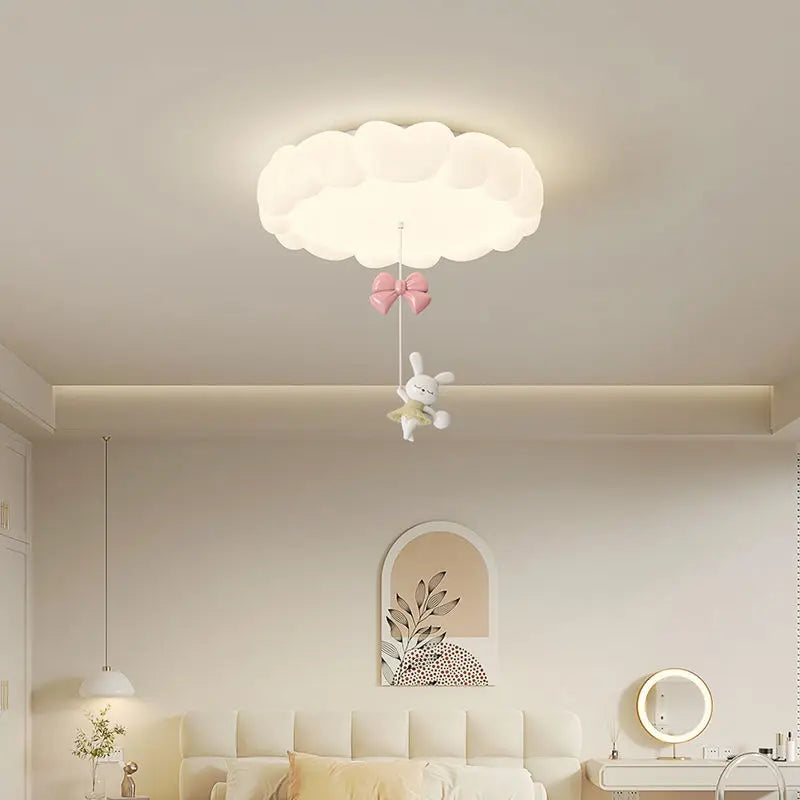 GobekUsa LED Bubble Cloud Rabbit Ceiling Light - Cream Style Warm Lighting for Children's Room, photo 2 of 11