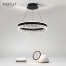 GobekUsa Crystal Rings LED Chandelier Black&White Frame