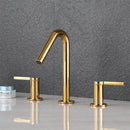 GobekUsa Gold Basin Faucet: Black Brass Widespread Bathroom Tap with Chrome Finish
