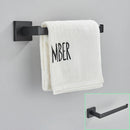 GobekUsa Black Bathroom Hardware Set: Robe Hook, Towel Rail, Shelf, Tissue Holder