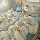 GobekUsa Cartoon Print Quilt Cover Set for King Queen Beds - All Seasons Comfort