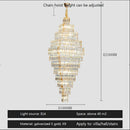 GobekUsa Crystal Large Chandelier for Villa Duplex Loft Stairs, Elegant Hall Pendant Light