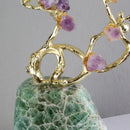 GobekUsa Amethyst Brass Tree Ornament: Lucky Crystal Sculpture Home Decor
