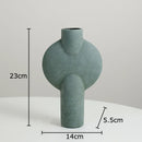 GobekUsa Ceramic Disc Vase: Geometric Round Table Decoration for Floral Arrangement