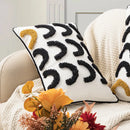 GobekUsa Geometric Embroidery Boho Loop Tufte Cotton Canvas Cushion Cover 45x45/30x50cm