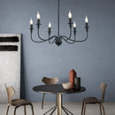 GobekUsa Black Iron Chandelier LED Candle Light Fixture for Home & Hospitality