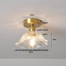 GobekUsa Glass Flush Mounted Ceiling Light Fixture - Modern Nordic Green Glass LED Ceiling Lamp