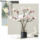GobekUsa Gold Glass Vase Clear Desk Decor Hydroponic Floral Arrangement Bud Flower Pot