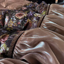 GobekUsa French Organza Lace Ruffles Bedding Set, Egyptian Cotton Duvet, Sheets & Pillowcases