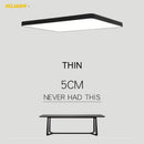 GobekUsa LED Ceiling Lights for Living Room Bedroom - Ultra-thin 5cm Iron Square Round Black/White
