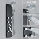 GobekUsa Rainfall Shower Panel with Storage Rack and Massage Jets