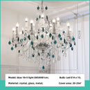GobekUsa Blue Crystal Chandelier: Luxury E14 Pendant Lights for Living Room and Bedroom
