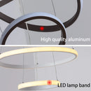 GobekUsa Gold Circle Rings Chandelier LED Pendant Light for Living Room, Kitchen, Dining Room