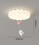 GobekUsa LED Bubble Cloud Rabbit Ceiling Light - Cream Style Warm Lighting for Children's Room