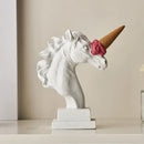 GobekUsa Horse Head with Ice Cream Statue Modern Art Ornament Sculpture