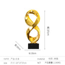 GobekUsa Golden Ring Black and White Striped Abstract Resin Figurines Home Decor