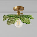 GobekUsa Green Flower Glass Copper Ceiling Light - Nordic Modern LED, Living Room Bedroom Hallway Fixtures