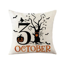 GobekUsa Halloween Pumpkin Linen Cushion Cover Set for Home Sofa Bedroom Decor