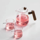 GobekUsa Glass Tea Pot with Wooden Handle - Heat Resistant, Chinese Kung Fu Tea Set