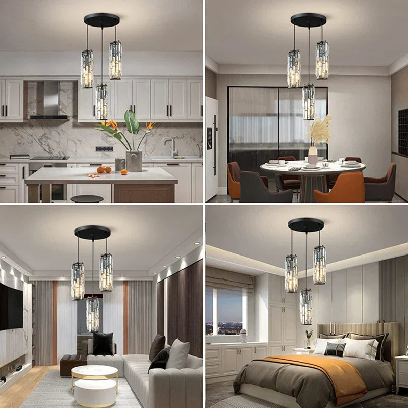 GobekUsa Gold Crystal Chandelier: Elegant Dining Room Pendant Lighting, photo 2 of 15