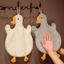 GobekUsa Cute Goose Microfiber Hand Towels Coral Velvet Embroidered for Home