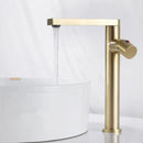 GobekUsa Brushed Gold Basin Faucet: Single Handle Brass Bathroom Mixer Tap