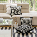 GobekUsa Geometric Jacquard Embroidered Pillow Cover in Modern Minimalist Black and White Style