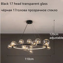 GobekUsa Glass Ball LED Chandelier: Modern Nordic Style for Living, Dining, Kitchen, Study