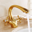 GobekUsa Gold Bathroom Sink Faucet with 2 Handles - Luxury Basin Mixer Tap