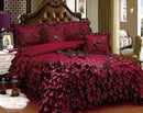 GobekUsa Luxe Champagne Jacquard Lace Bedspread Set with Pillowcases