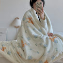 GobekUsa Korean Cartoon Plush Blanket, Soft Nap Sofa Cover for Home Dormitory