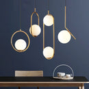 GobekUsa Gold Ring Glass Ball Pendant Light Fixture for Bedroom Living Room.